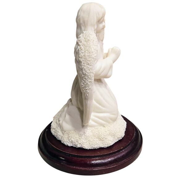 World Bazaars Jade Collection Angel w/Wood Base 5" Resin Original Box - Picture 2 of 8